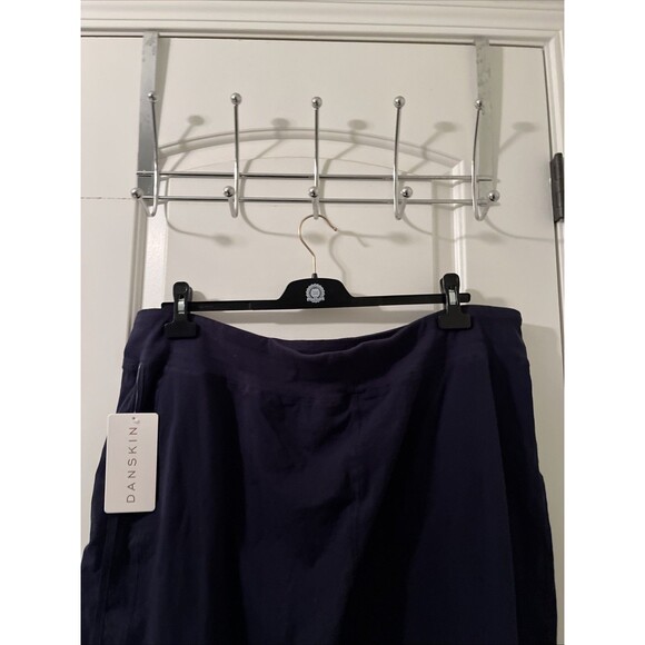 Danskin Women's Plus Size 3X Drawstring Cropped Pants Pockets Navy Blue - Picture 10 of 12